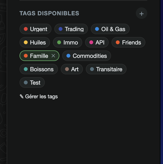 Tags contacts